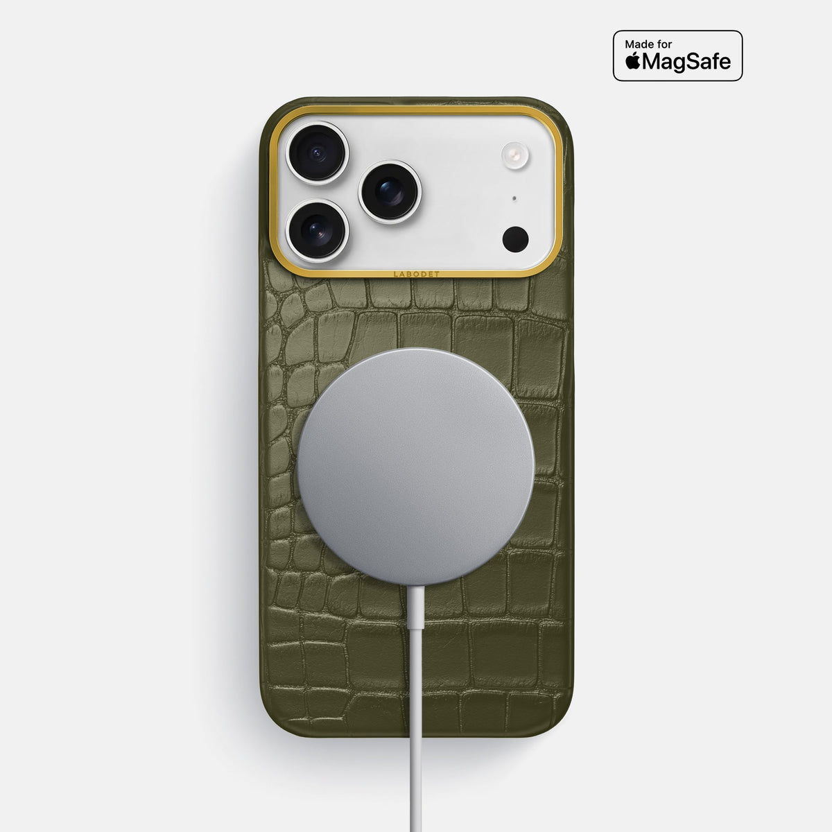Classic Case For iPhone 18 Pro Max In Alligator -5 | Kaki-Green-Gold