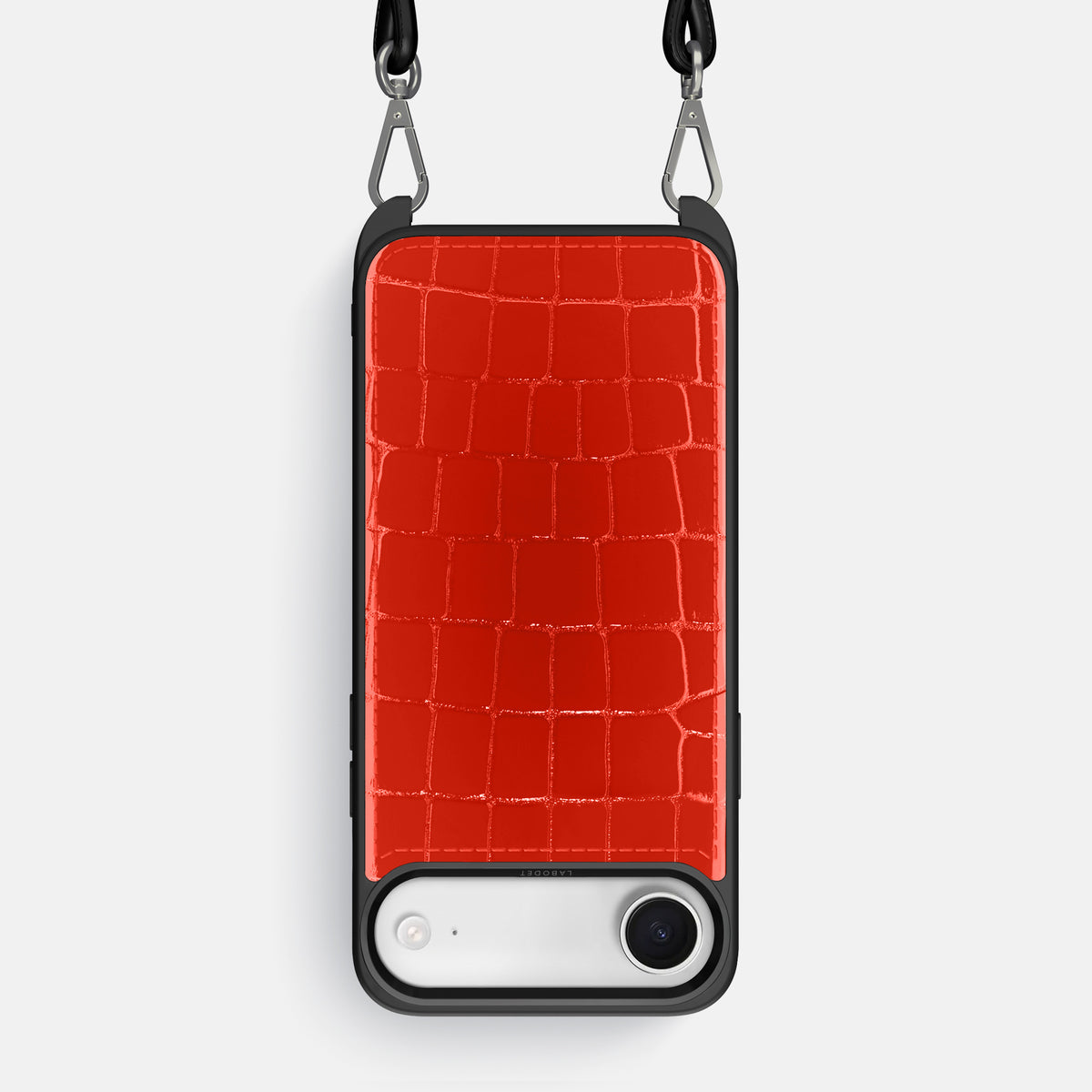 Crossbody Sport Case For iPhone 17 Air In Shiny Alligator -1 | Coral-Orange