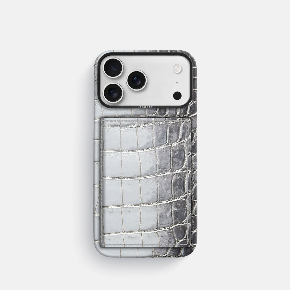 Bi-Fold Case For iPhone 18 Pro In Himalayan Crocodile -1 | Silver-Black