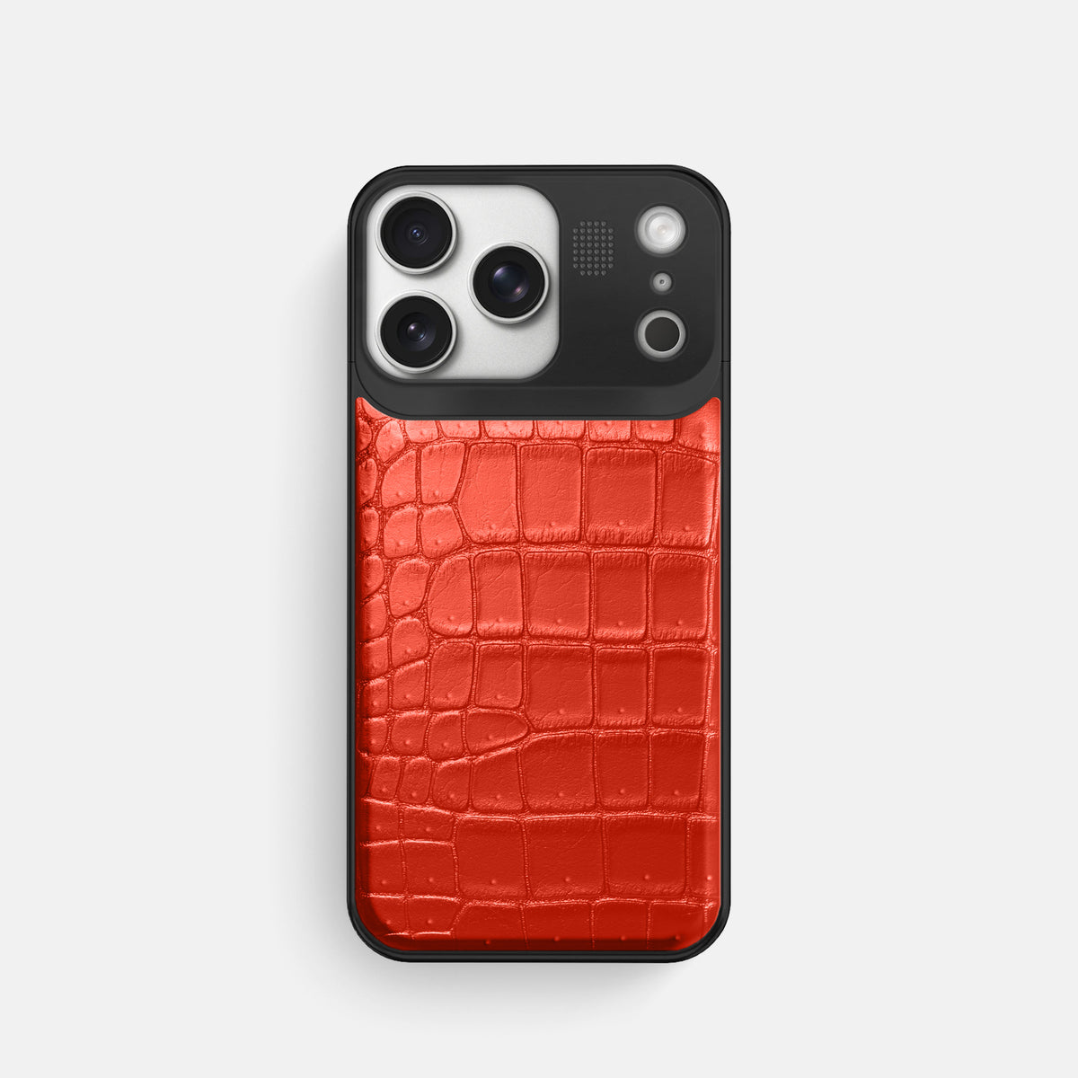 Metal Case For iPhone 17 Pro In Porosus Crocodile -1 | Rust-Black