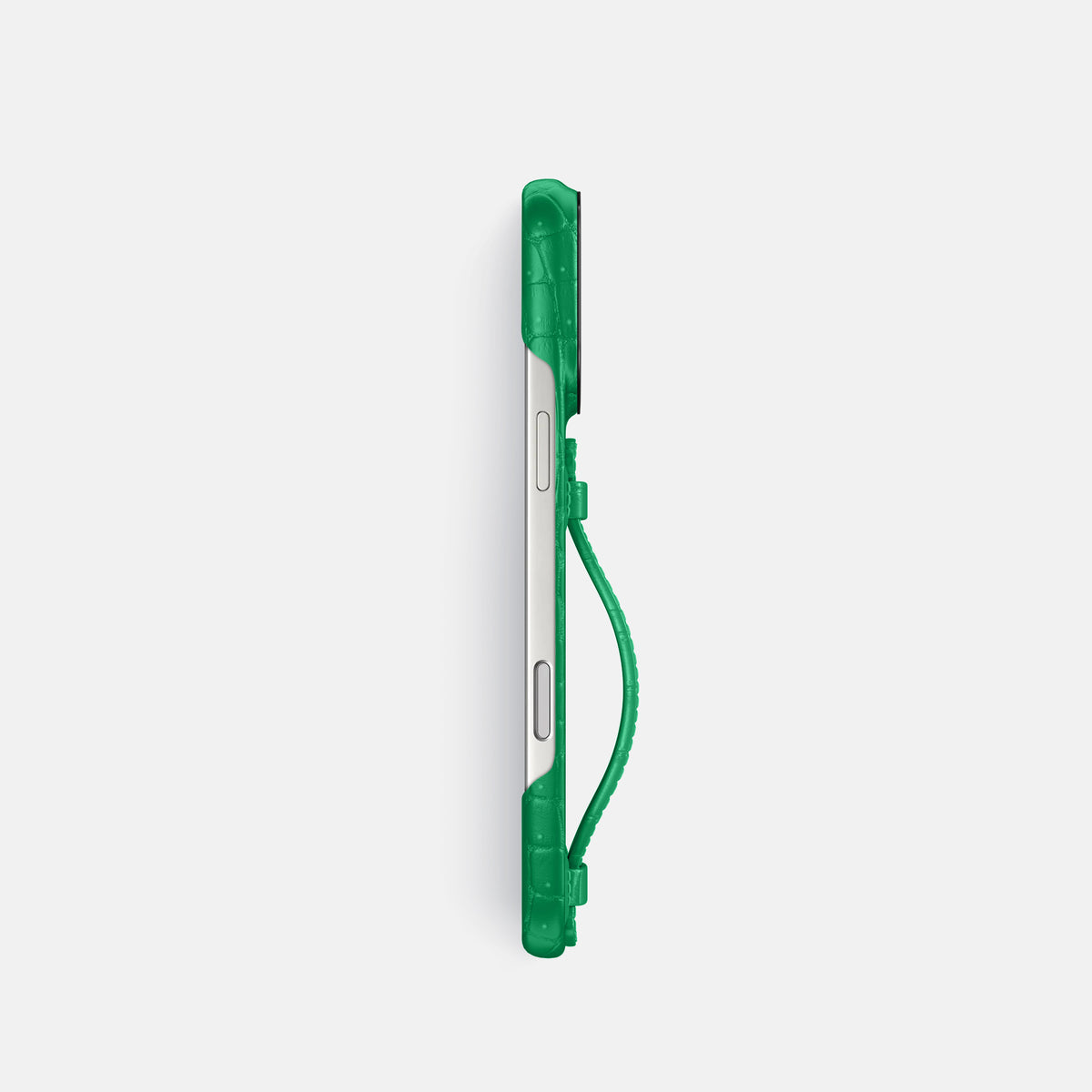 Center Handle For iPhone 17 Pro In Porosus Crocodile -2 | Cactus-Green-Black