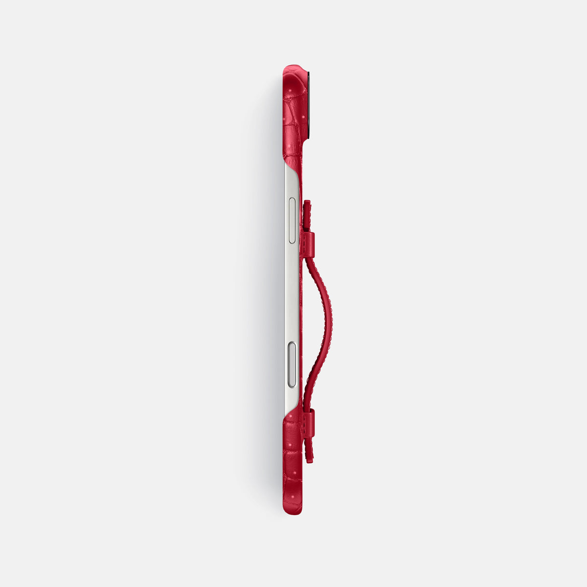 Handle Case For iPhone 17 Air In Porosus Crocodile -3 | Burgundy-Black