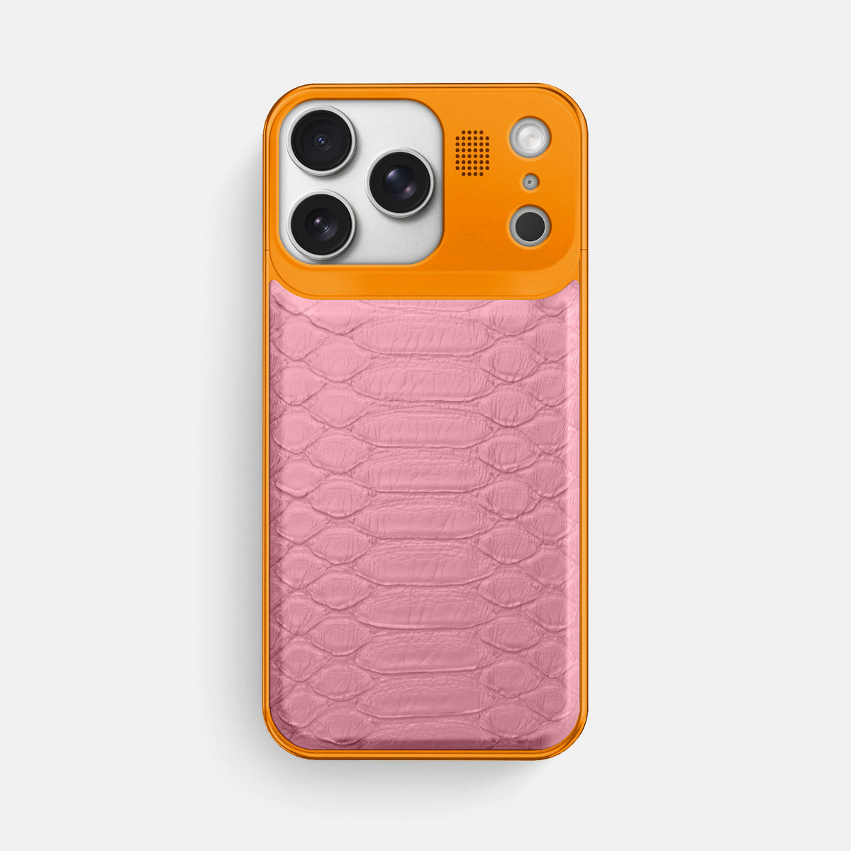 Metal Case For iPhone 17 Pro Max In Python -1 | Pink-Orange
