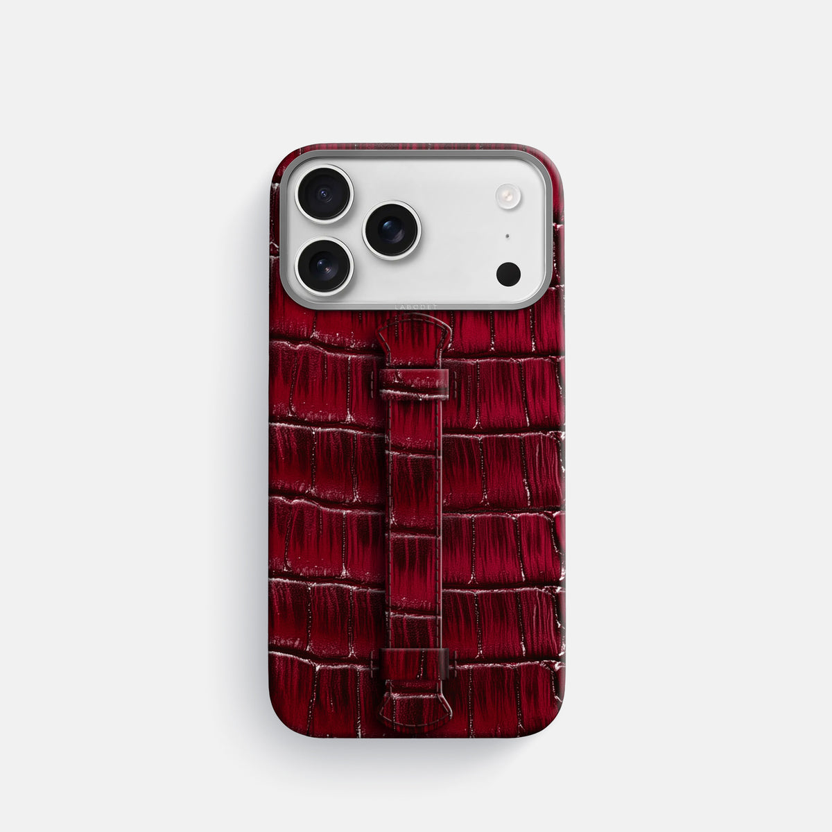 Center Handle For iPhone 17 Pro In Patina Alligator -1 | Havana-Burgundy-Steel