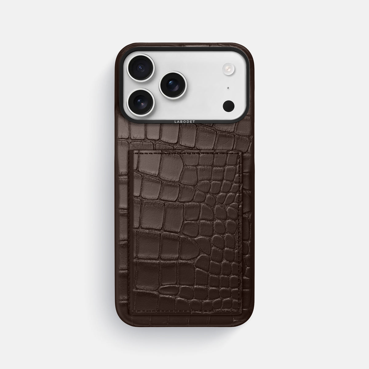 Bi-Fold Case For iPhone 17 Pro Max In Alligator -1 | Dark-Brown-Black