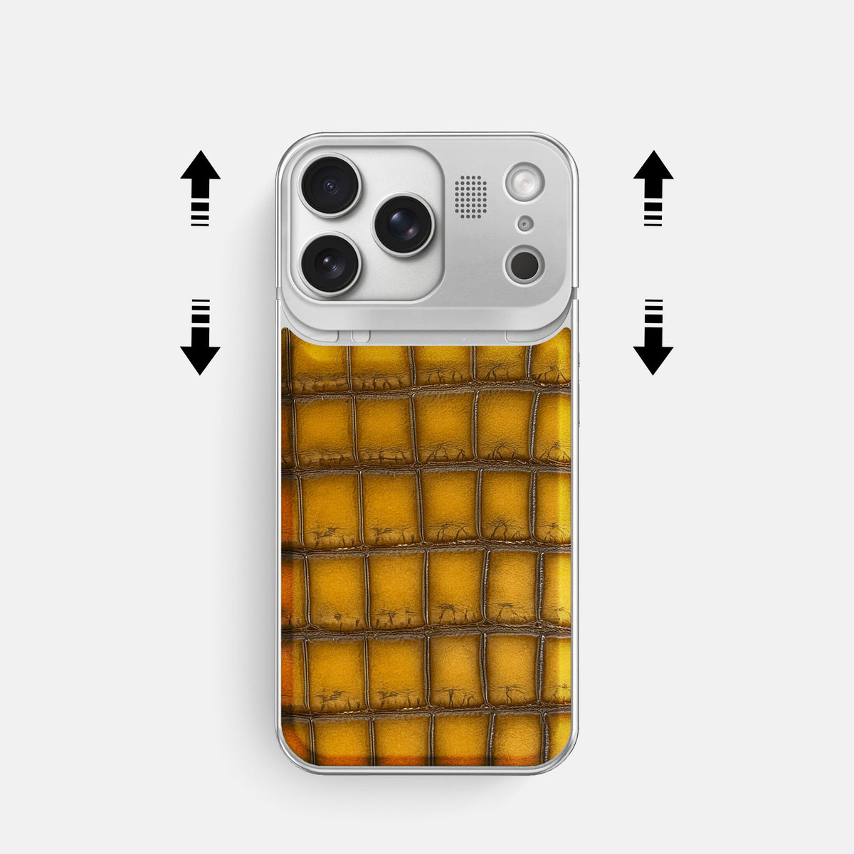 Metal Case For iPhone 17 Pro In Patina Alligator -2 | Sydney-Steel