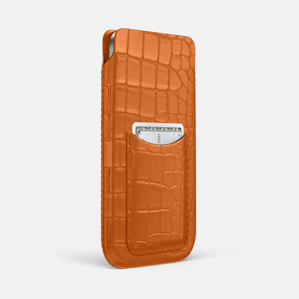 Pouch Card Case For iPhone 17 Pro Max In Alligator -2 | Orange