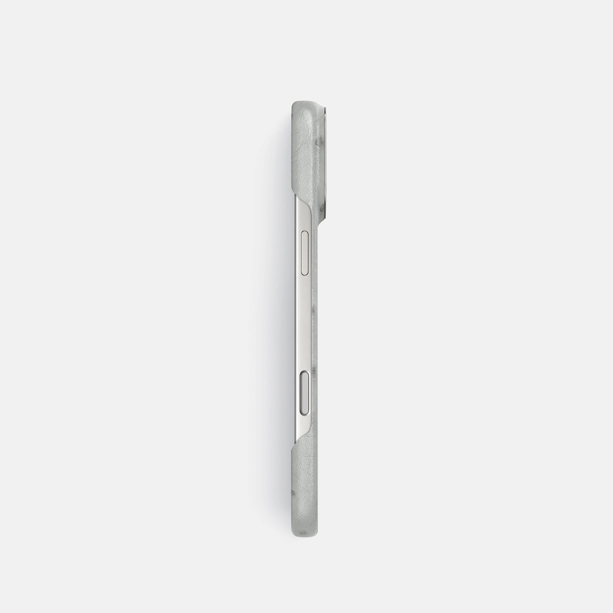 Classic Case For iPhone 17 Pro In Ostrich -3 | White-Steel
