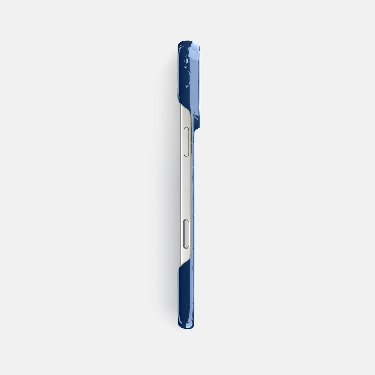 Classic Case For iPhone 18 Pro Max In Shiny Alligator -3 | Mediterranean-Steel