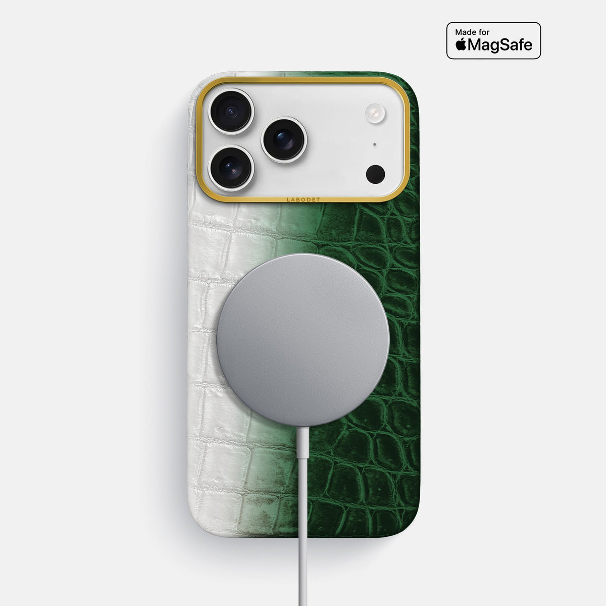Classic Case For iPhone 18 Pro Max In Himalayan Crocodile -4 | Green-Gold