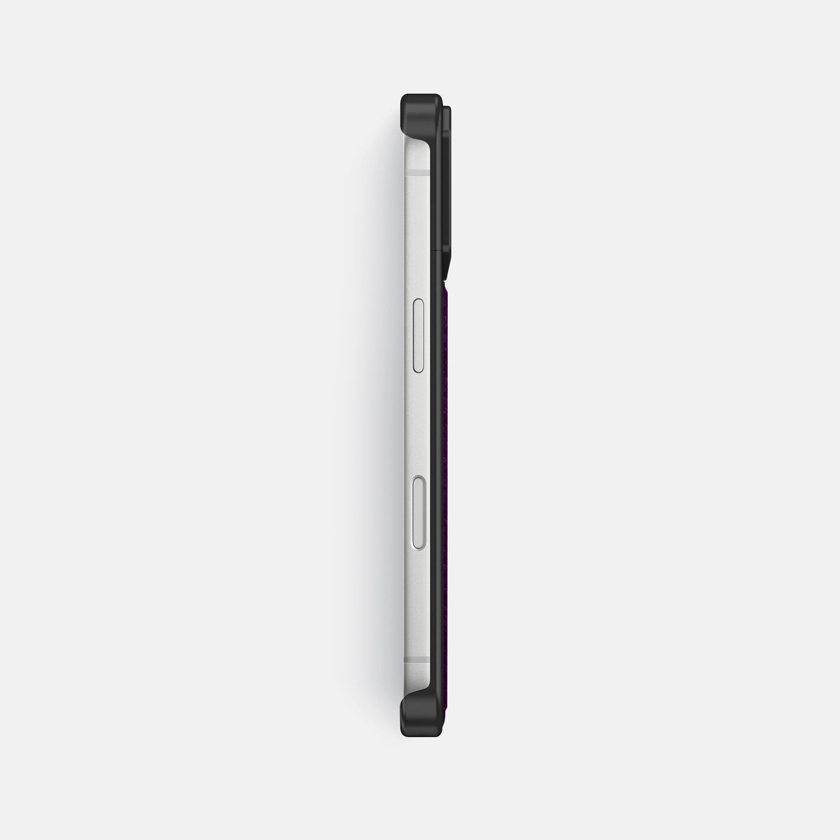 Metal Case For iPhone 17 Pro Max In Calf -3 | Violet-Black