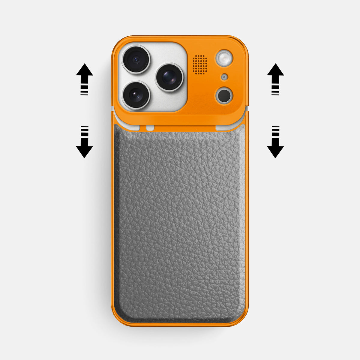 Metal Case For iPhone 17 Pro Max In Calf -2 | Souris-Orange