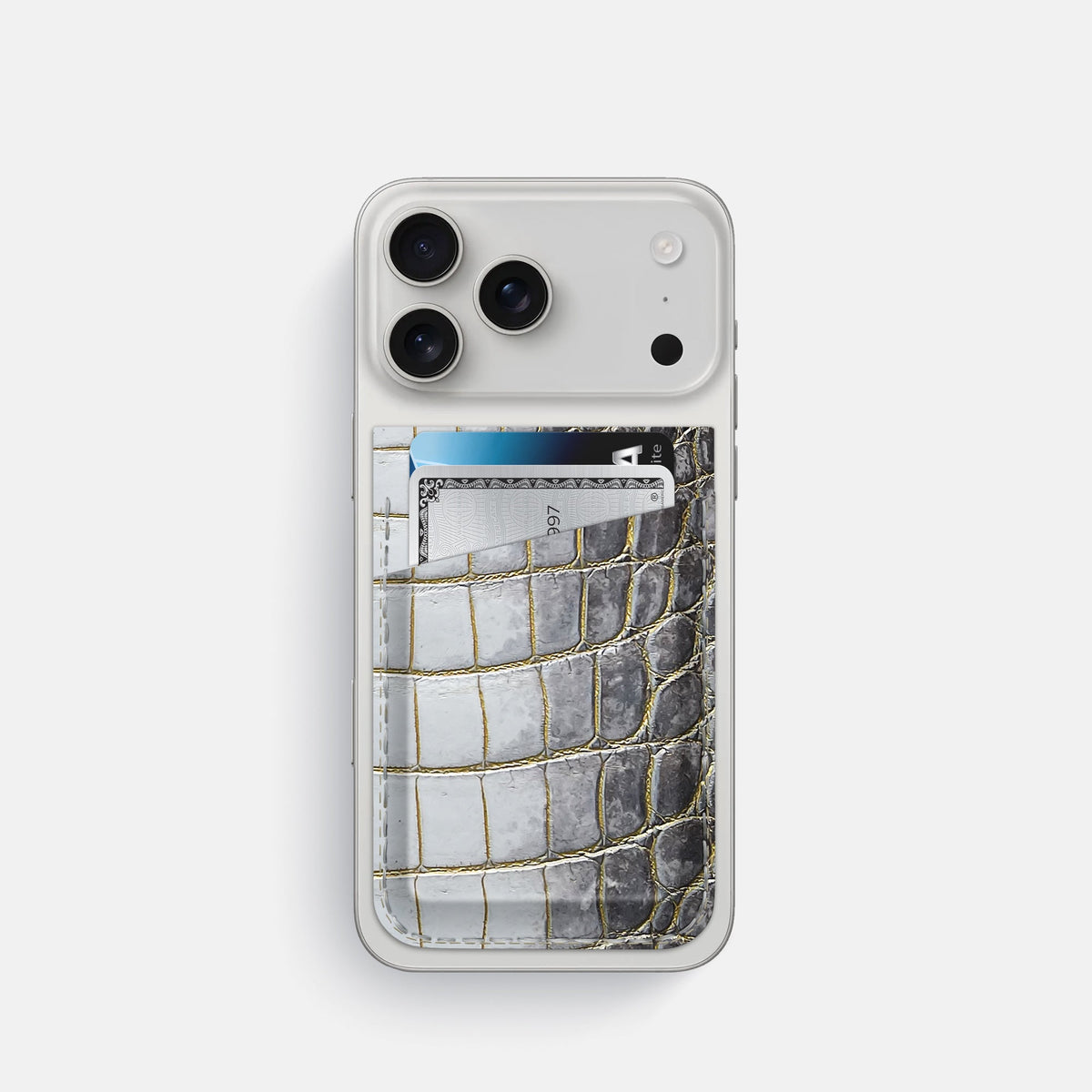 MagSafe Wallet For iPhone 18 Pro In Himalayan Crocodile -1 | Gold