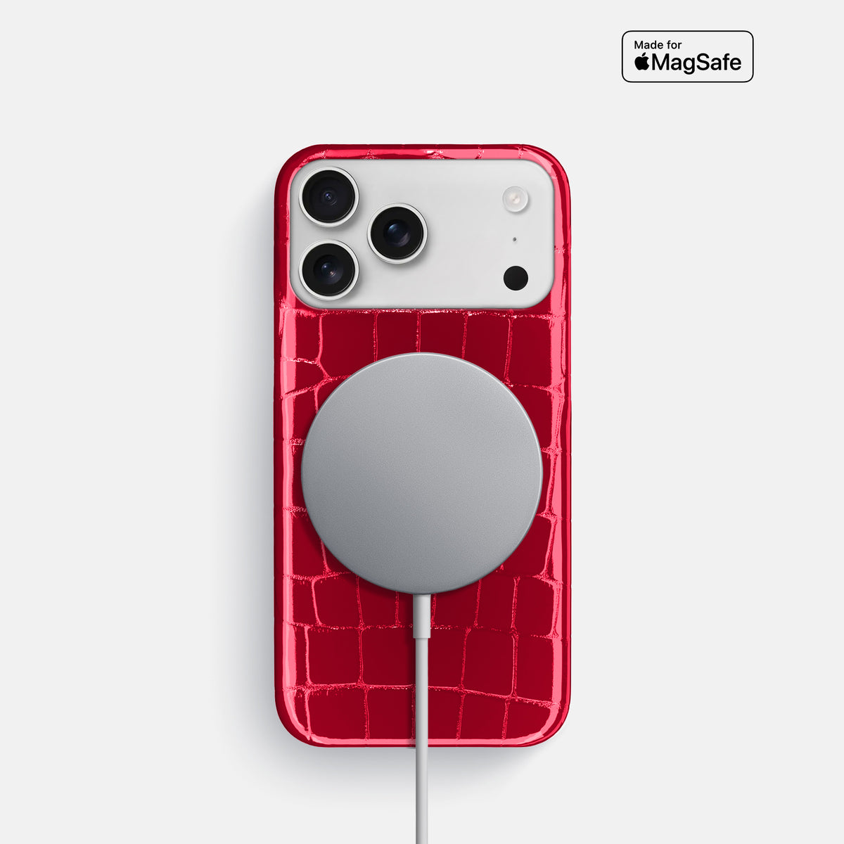 Slim Case For iPhone 17 Pro In Shiny Alligator -5 | Cherry