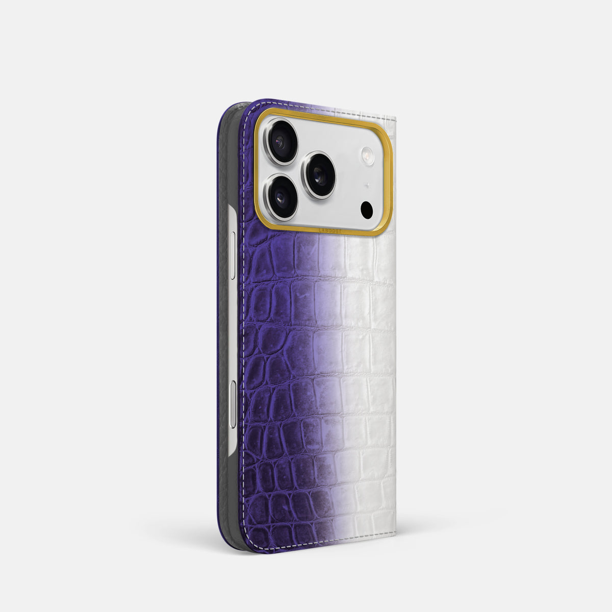 Folio Case For iPhone 17 Pro In Himalayan Crocodile -1 | Purple-Gold