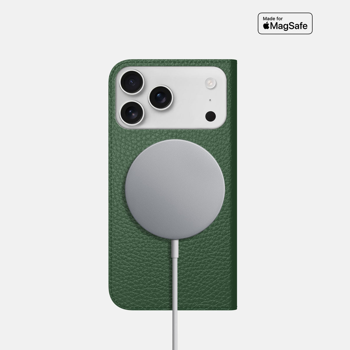 Folio Slim Case For iPhone 18 Pro In Calf -3 | Dark-Green