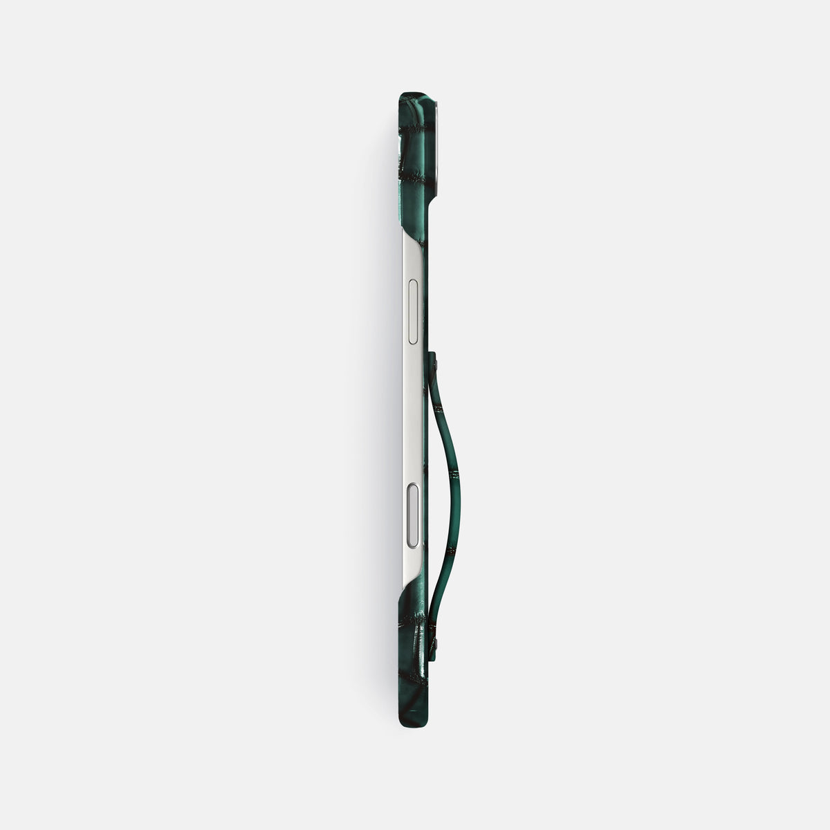 Finger Case For iPhone 17 Air In Patina Alligator -3 | Green-Steel