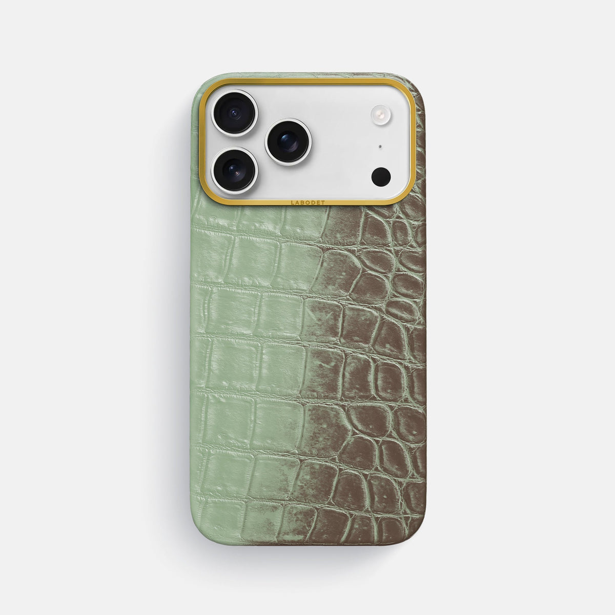 Classic Case For iPhone 18 Pro Max In Himalayan Crocodile -1 | Pistachio-Gold
