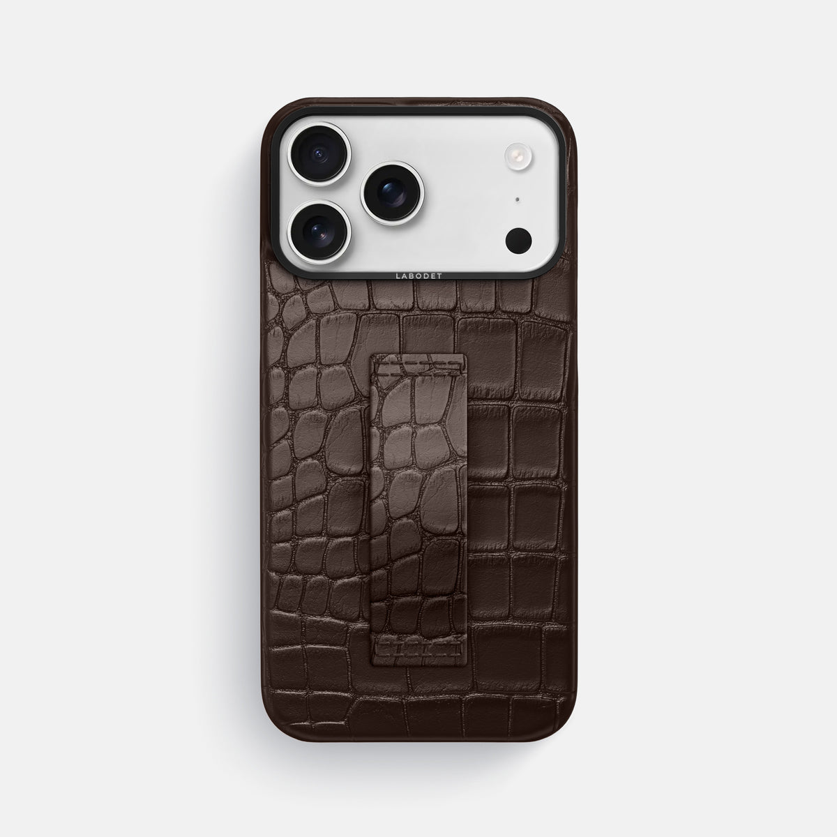 Finger Case For iPhone 17 Pro Max In Alligator -1 | Dark-Brown-Black