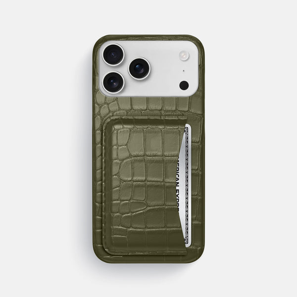 Slim Card Case For iPhone 17 Pro Max In Alligator