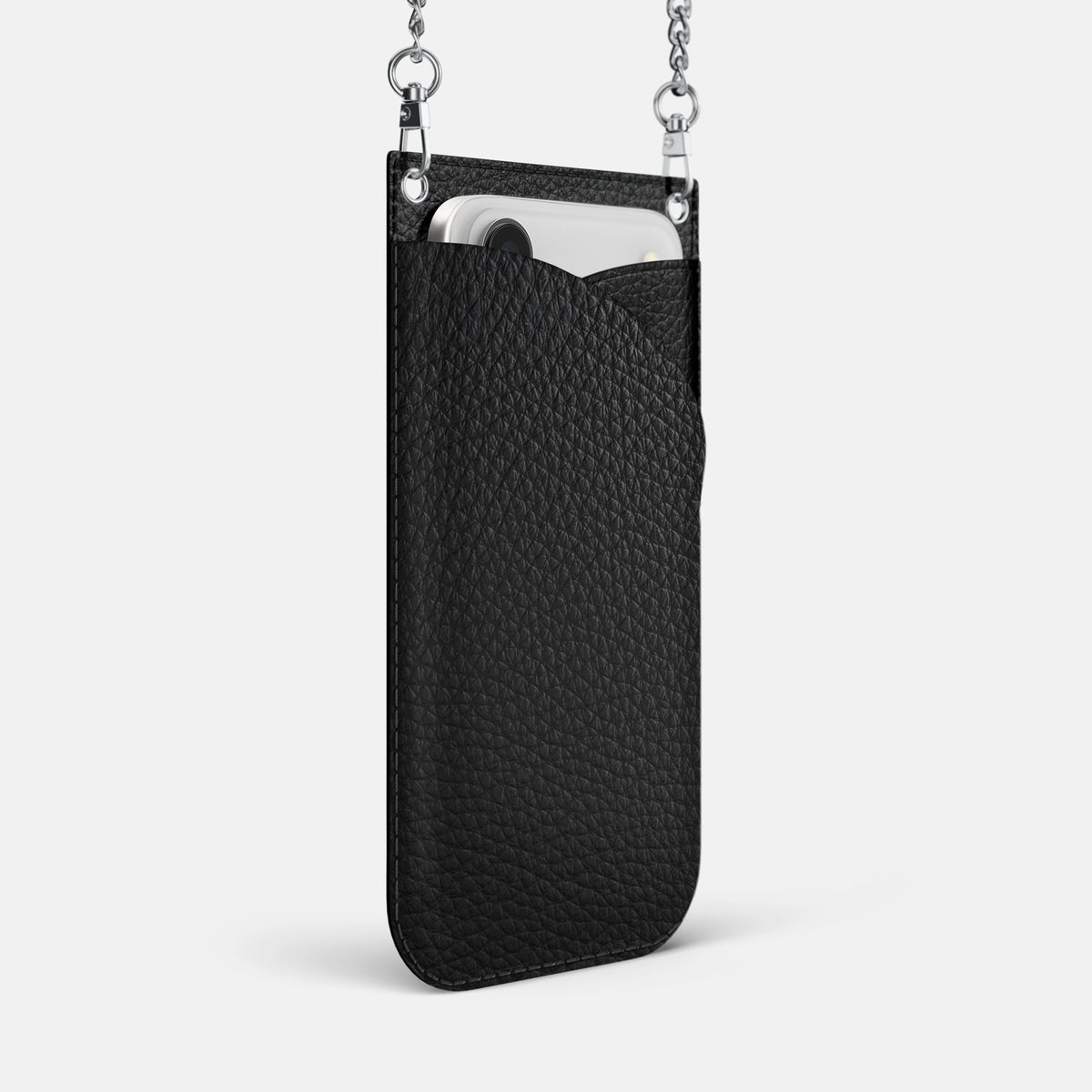 Crossbody Bag For iPhone 17 Pro Max In Calf -2 | Black-Steel