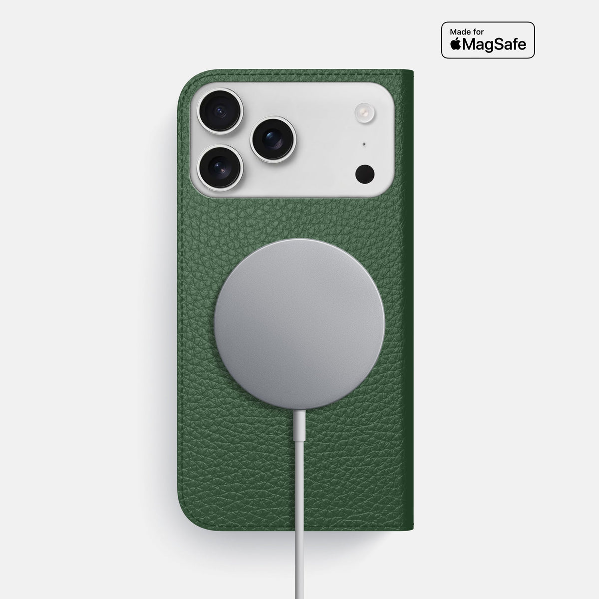 Folio Slim Case For iPhone 18 Pro Max In Calf -3 | Dark-Green