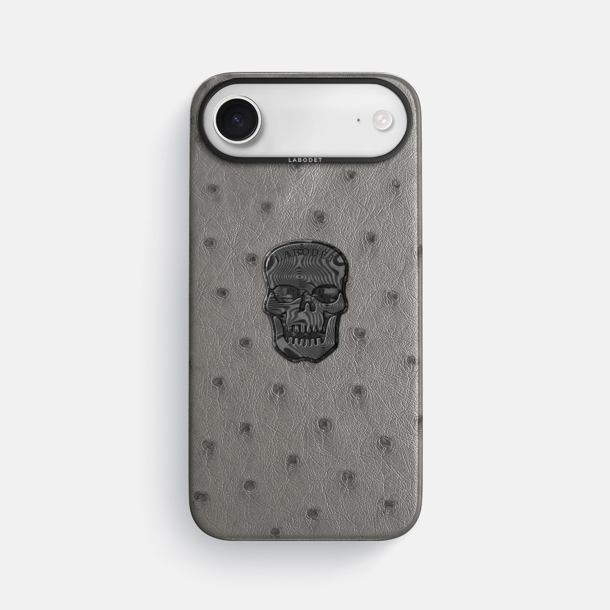 Classic Case With Carbon Skull For iPhone 17 Air In Ostrich -1 | Grey-Black