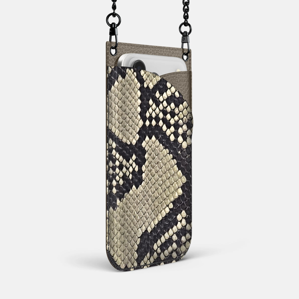 Crossbody Bag For iPhone 18 Pro Max In Deluxe Python -2 | Savannah-Black