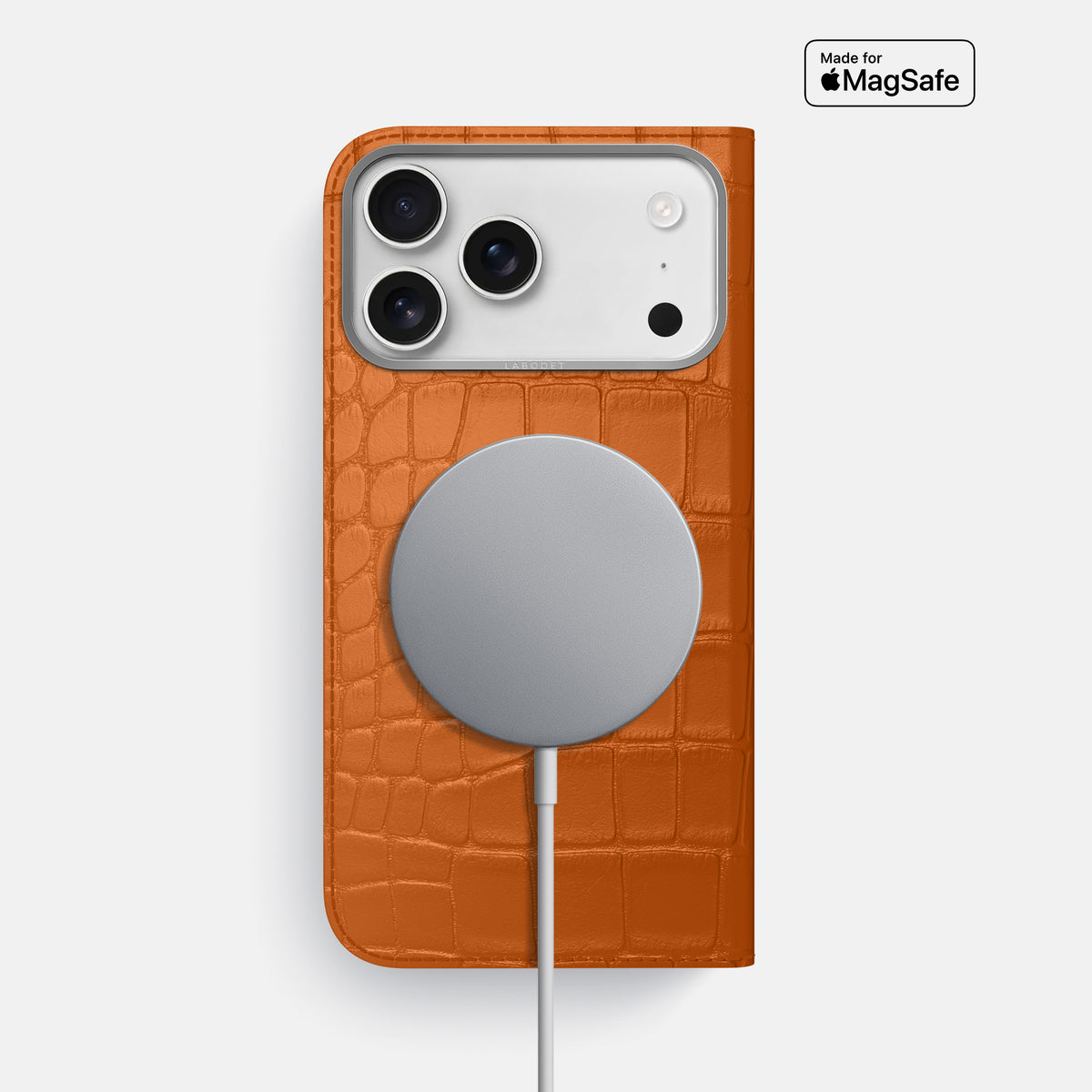 Folio Case For iPhone 17 Pro Max In Alligator -3 | Orange-Steel