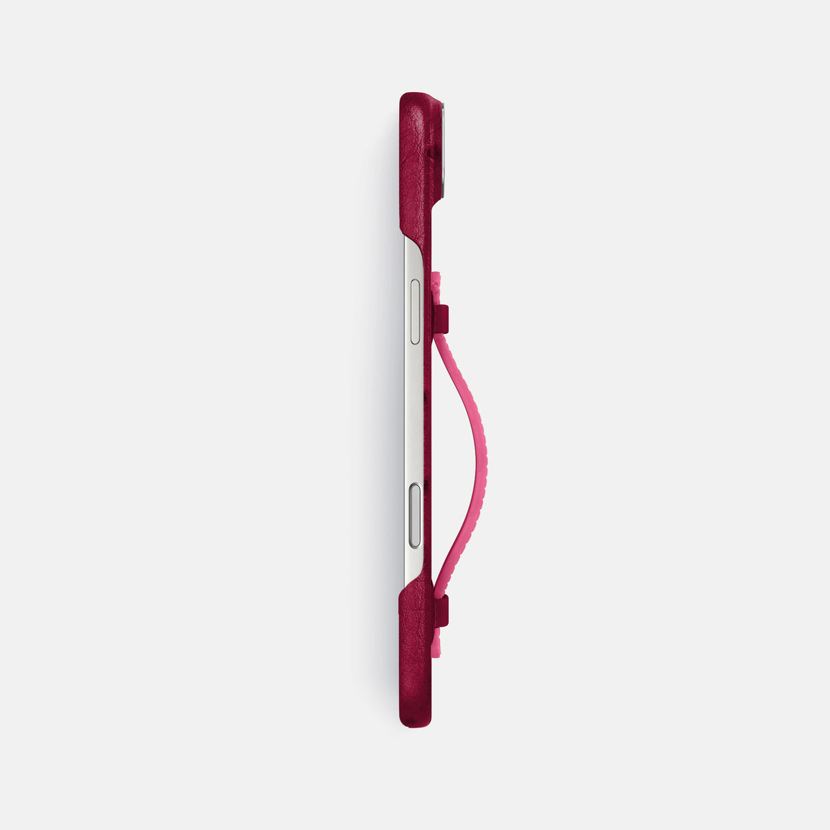 Center Handle Coloré For iPhone 17 Air In Ostrich -2 | Bordeaux-Steel