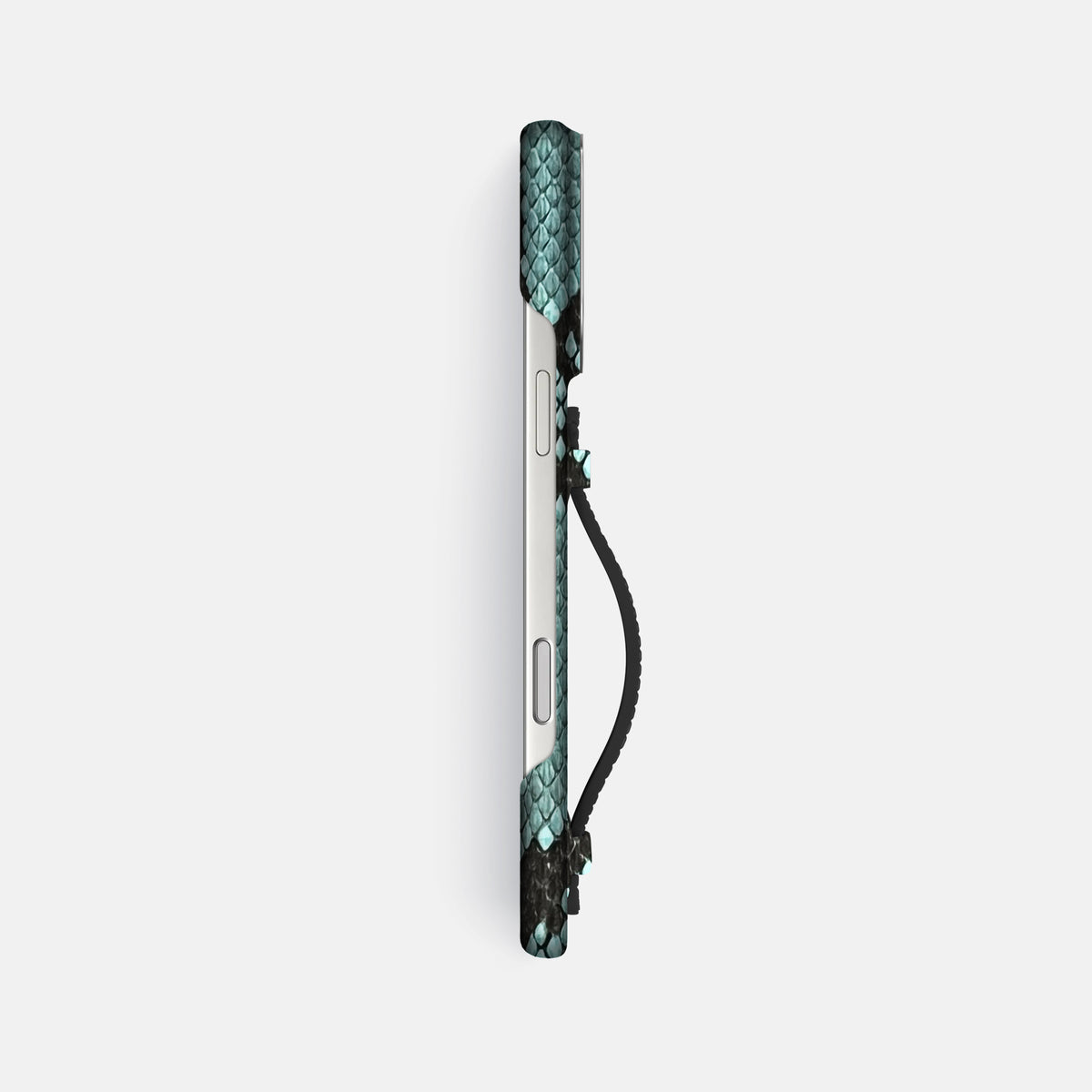 Center Handle For iPhone 17 Pro Max In Deluxe Python -2 | Blue-Lagoon-Steel