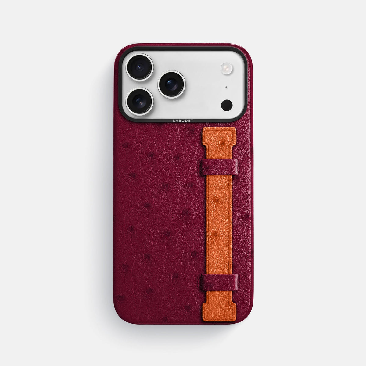 Handle Case Coloré For iPhone 18 Pro Max In Ostrich -1 | Bordeaux-Black