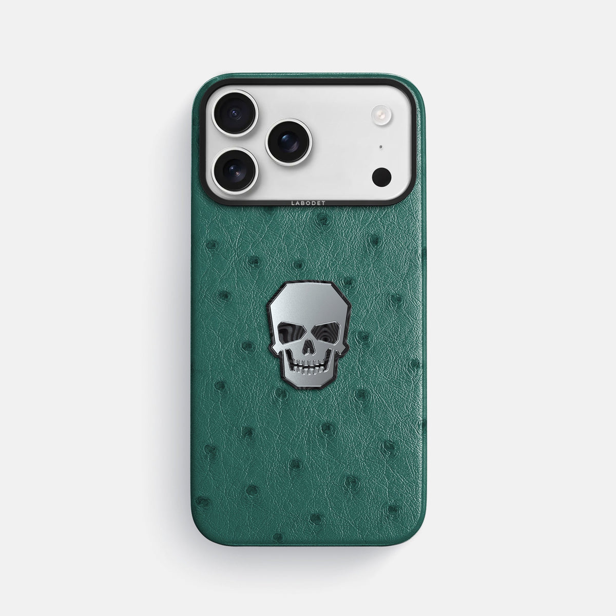 Classic Case With Titanium Skull For iPhone 18 Pro Max In Ostrich -1 | Forest-Green-Black