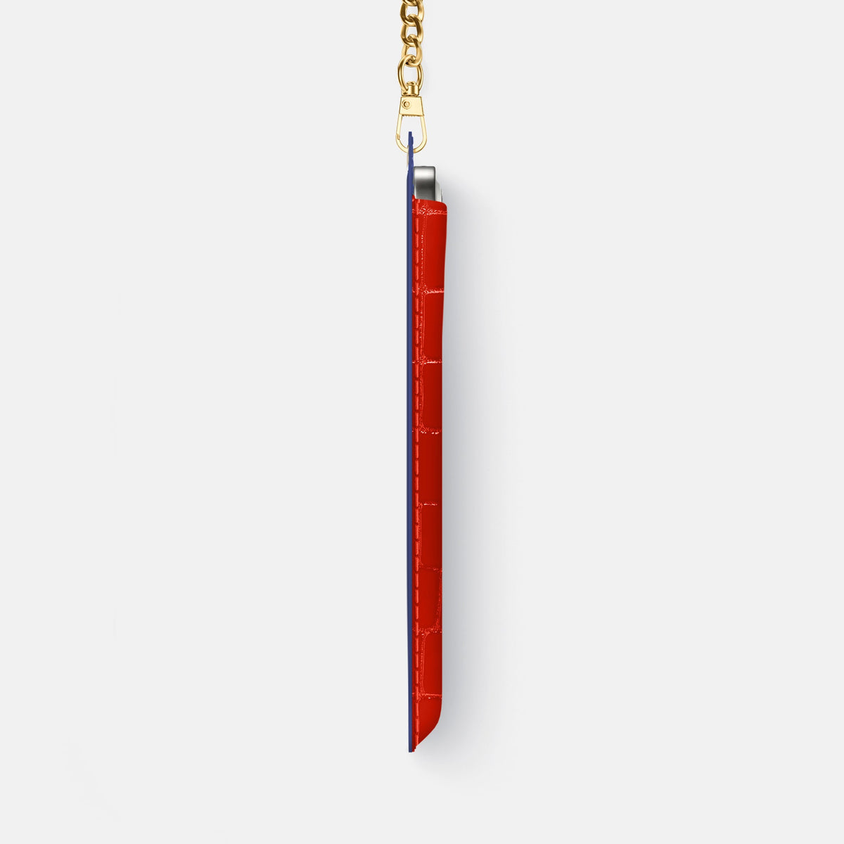 Crossbody Bag For iPhone 18 Pro Max In Shiny Alligator -4 | Coral-Orange-Gold