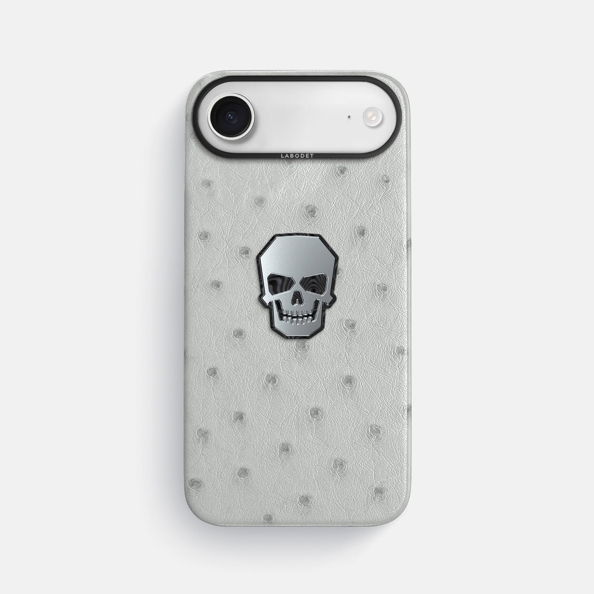 Classic Case With Titanium Skull For iPhone 17 Air In Ostrich -1 | White-Black