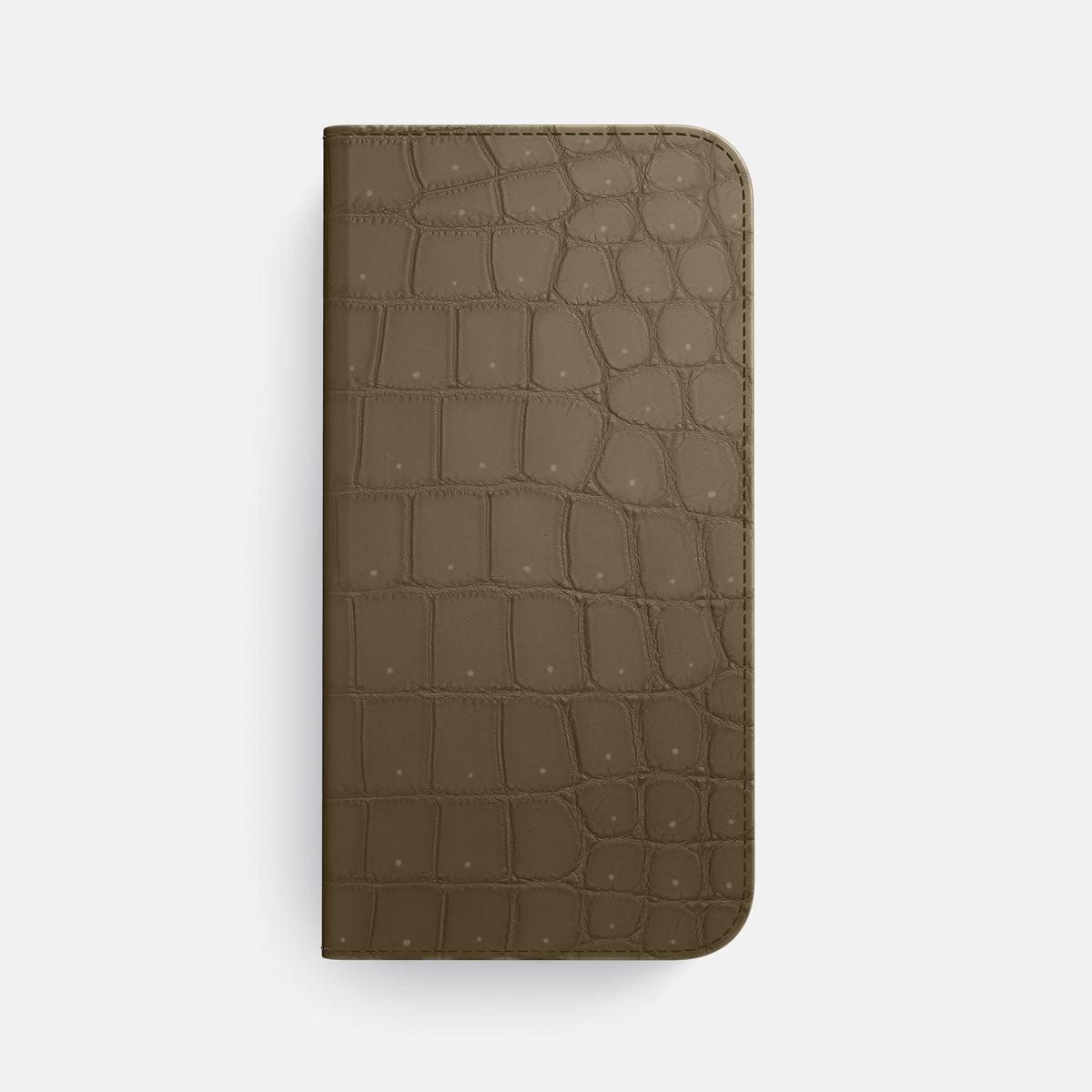 Folio Case For iPhone 17 Air In Porosus Crocodile -4 | Kaki-Green-Steel