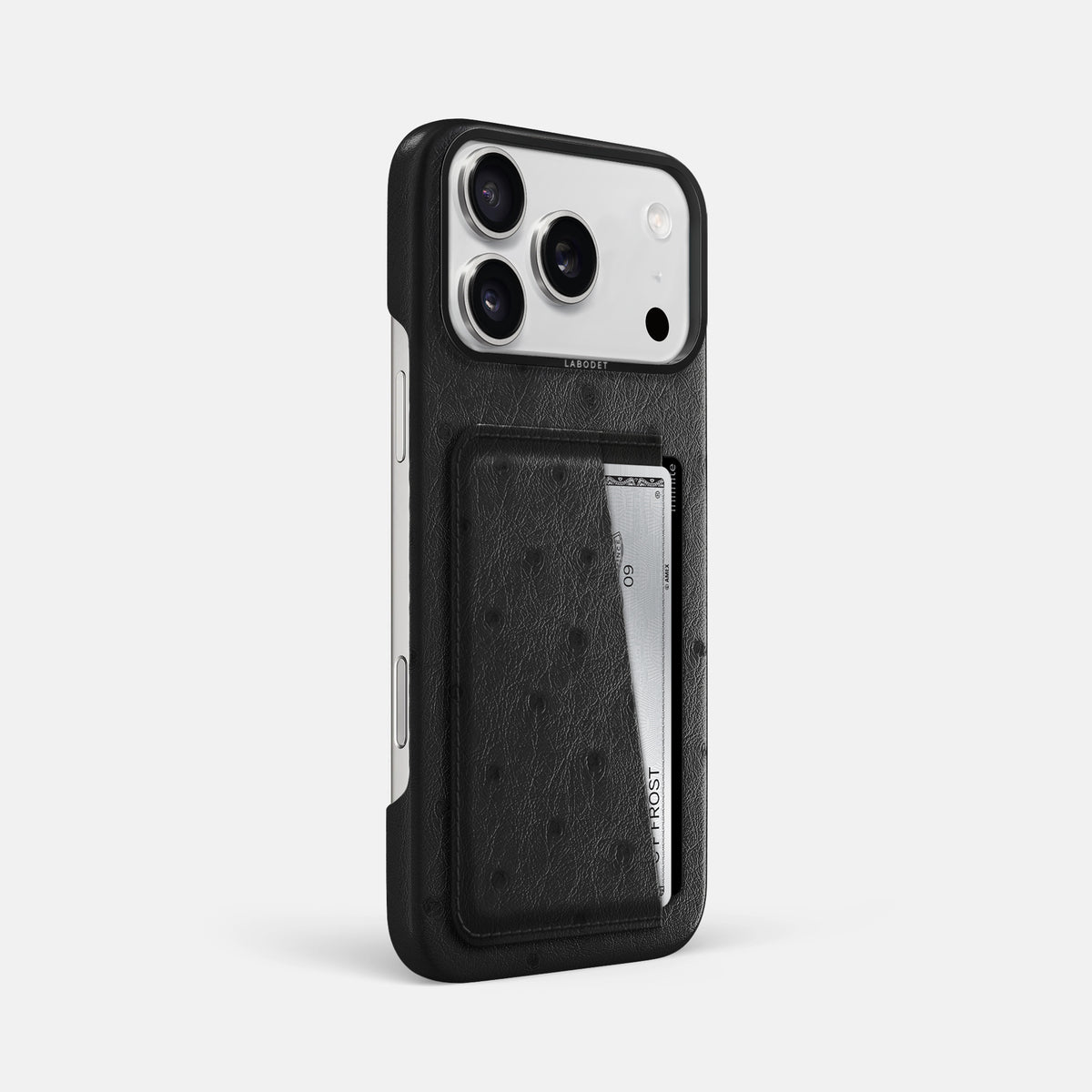 Double Card Case For iPhone 17 Pro Max In Ostrich -2 | Black-Black