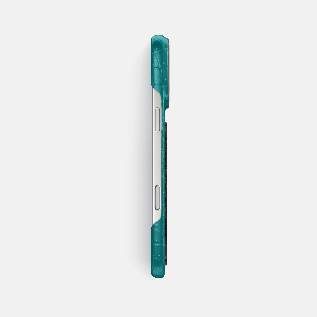 Classic Case With Carbon Dragon For iPhone 17 Pro Max In Porosus Crocodile -3 | Celadon-Steel