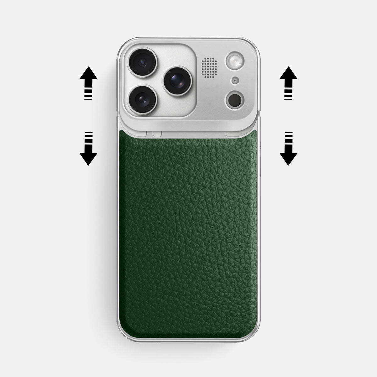 Metal Case For iPhone 17 Pro Max In Calf -2 | Dark-Green-Steel