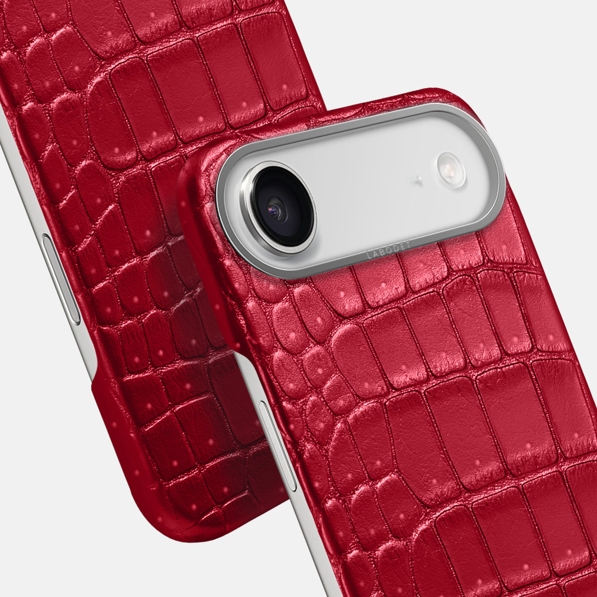Classic Case For iPhone 17 Air In Porosus Crocodile -6 | Burgundy-Steel