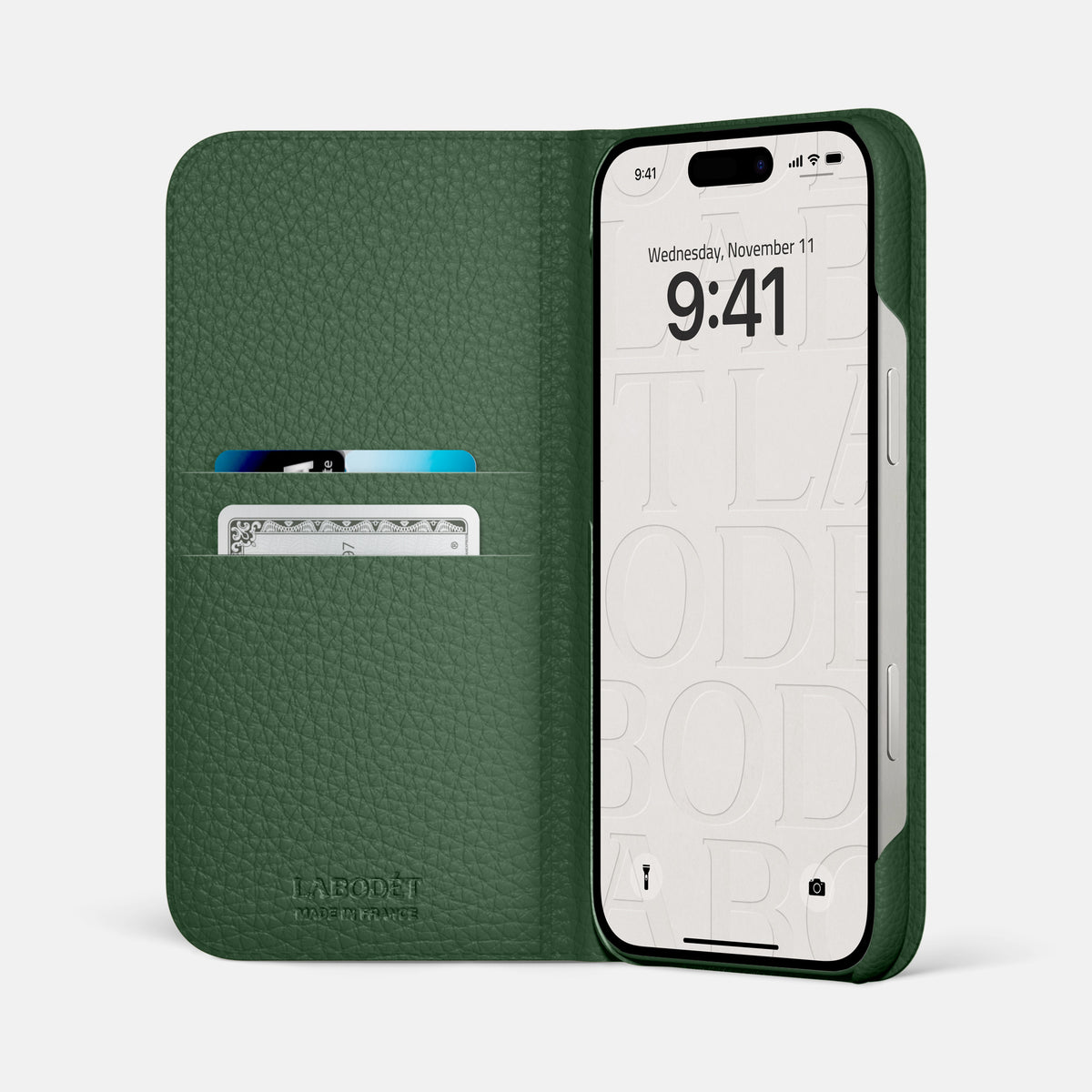Folio Case For iPhone 17 Air In Calf -2 | Dark-Green-Black