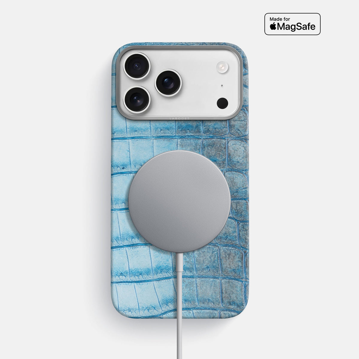 Classic Case For iPhone 18 Pro Max In Himalayan Crocodile -4 | Ice-Blue-Steel