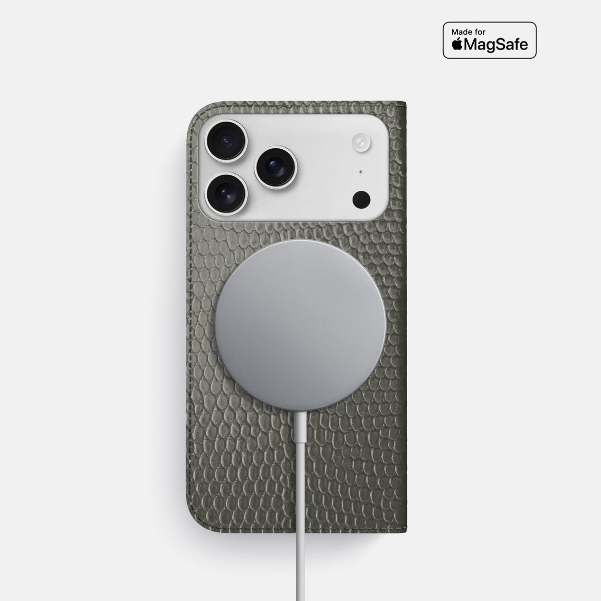 Folio Slim Case For iPhone 18 Pro In Lizard -3 | Grey