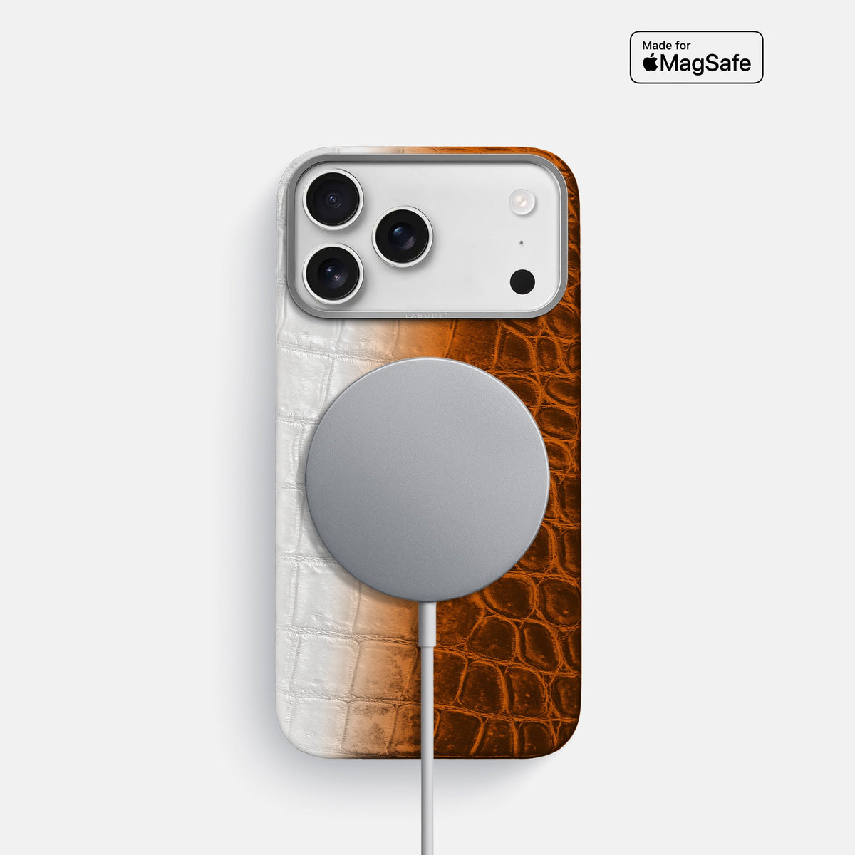 Classic Case For iPhone 18 Pro In Himalayan Crocodile -4 | Orange-Steel