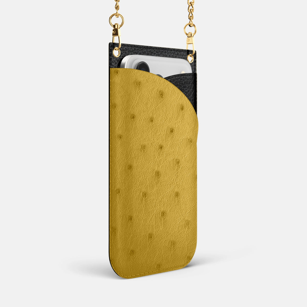 Crossbody Bag For iPhone 18 Pro Max In Ostrich -2 | Gold-Gold