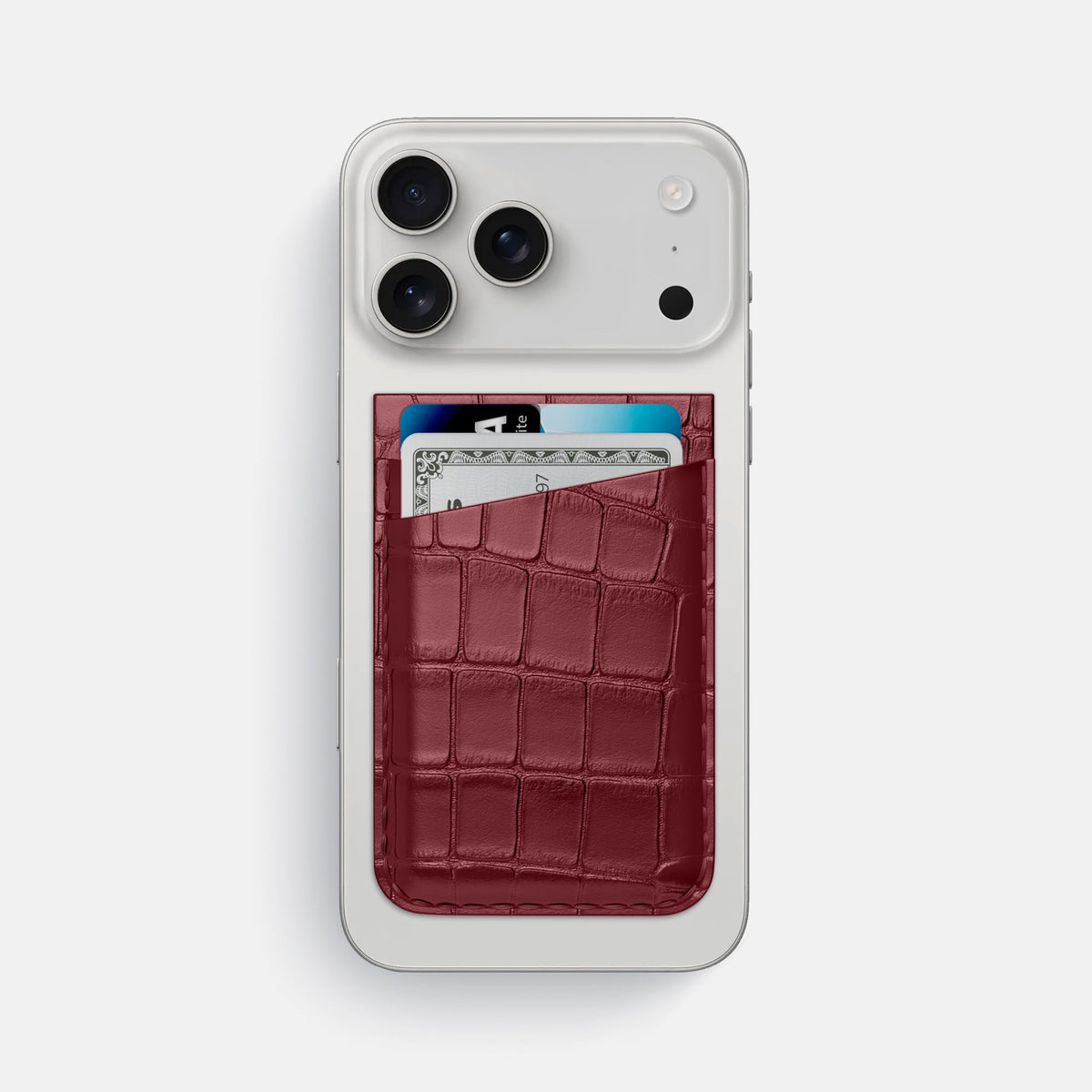 MagSafe Wallet For iPhone 18 Pro Max In Alligator -1 | Burgundy