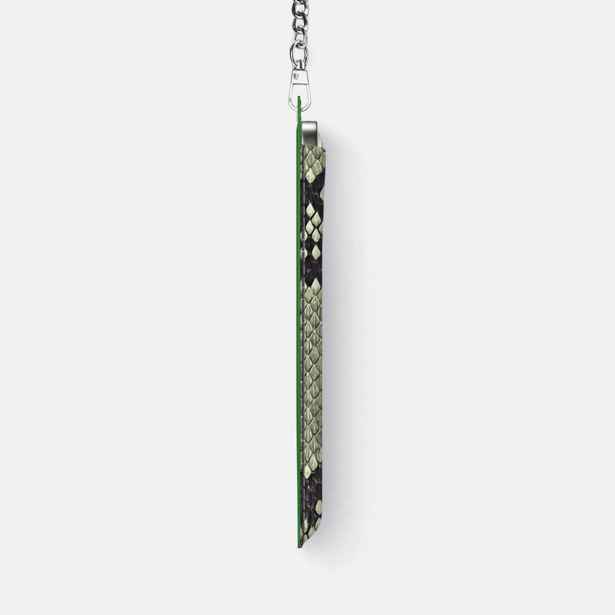 Crossbody Bag For iPhone 18 Pro Max In Deluxe Python -4 | Army-Green-Steel