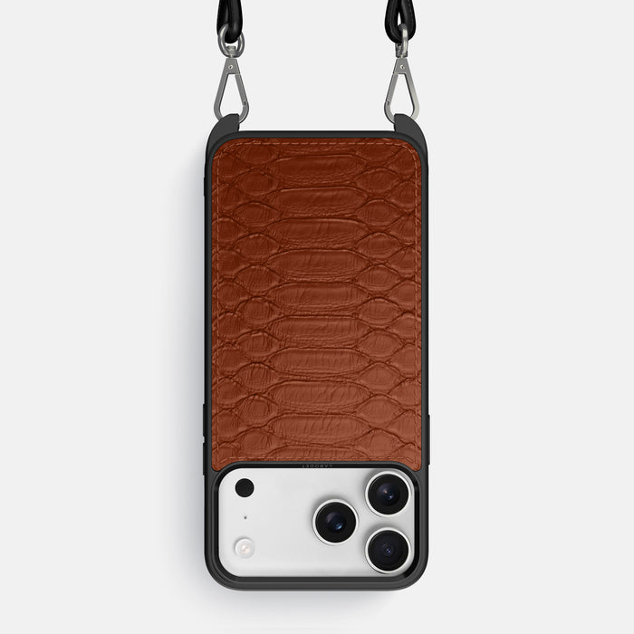 Crossbody Sport Case For iPhone 17 Pro Max In Python -1 | Medium-Brown