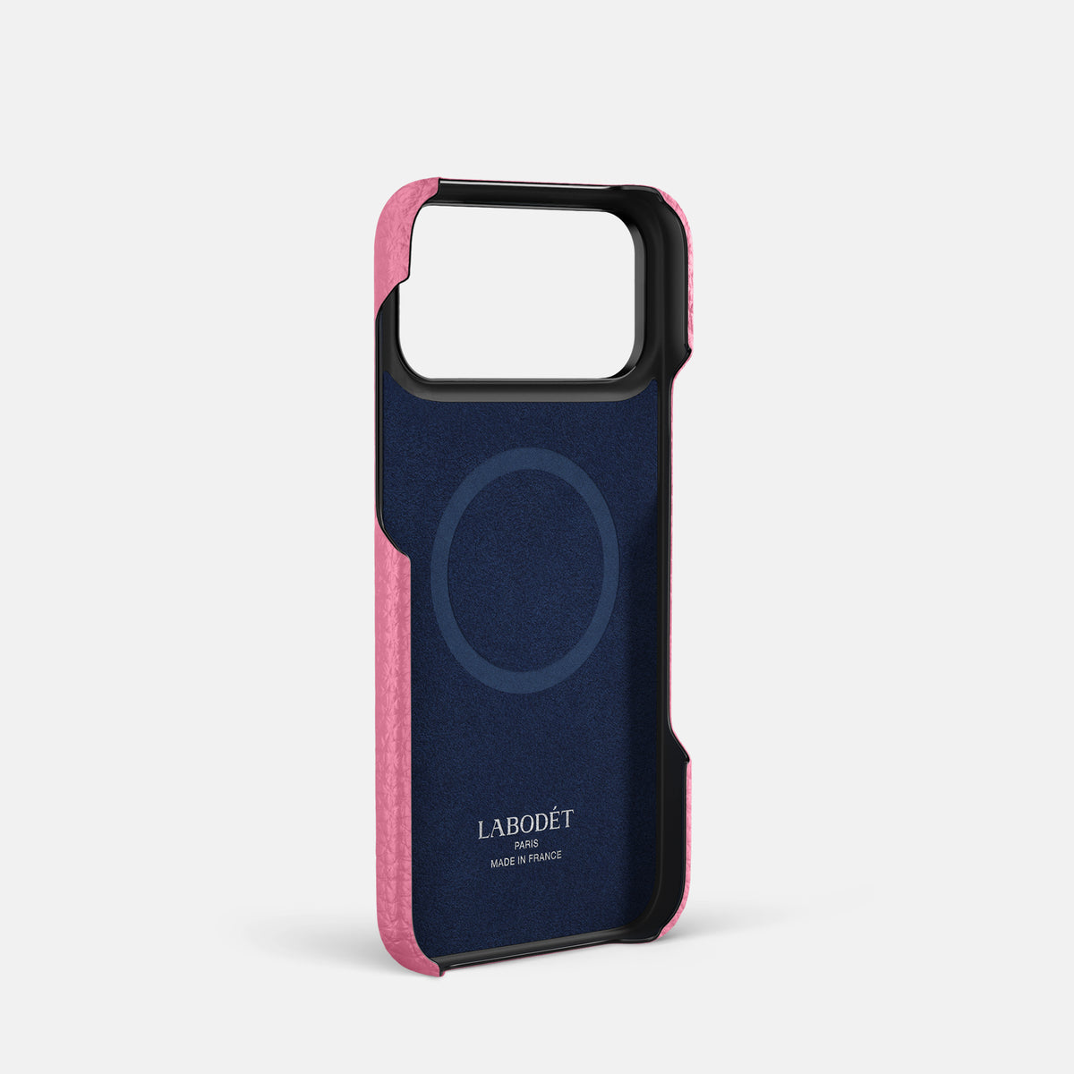 Center Handle For iPhone 17 Pro In Calf -3 | Pink-Black