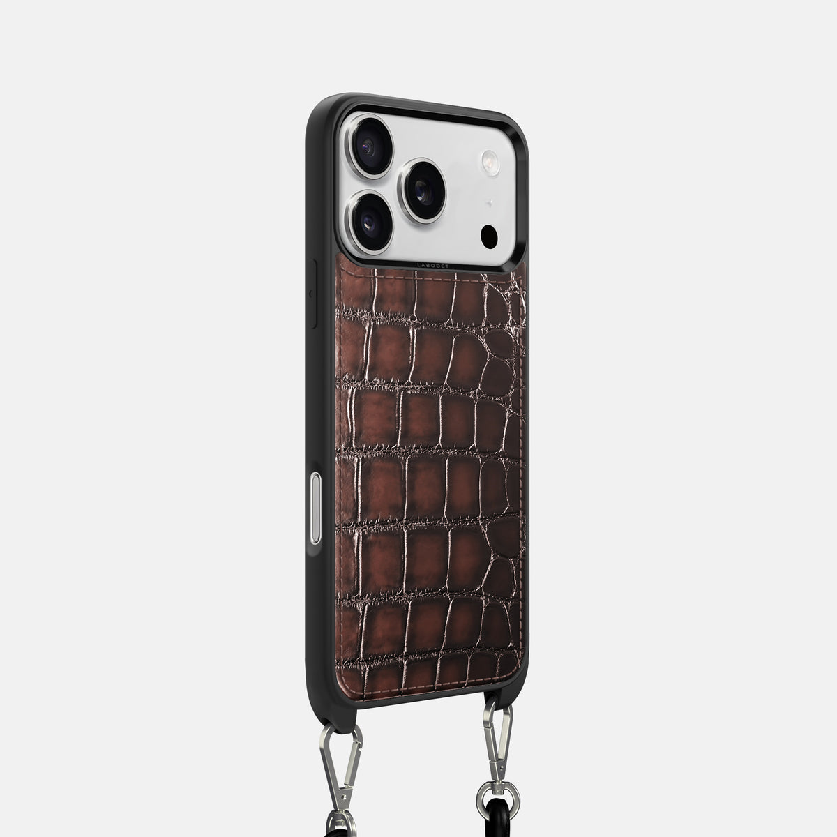 Crossbody Sport Case For iPhone 17 Pro In Patina Alligator -2 | Havana-Brown